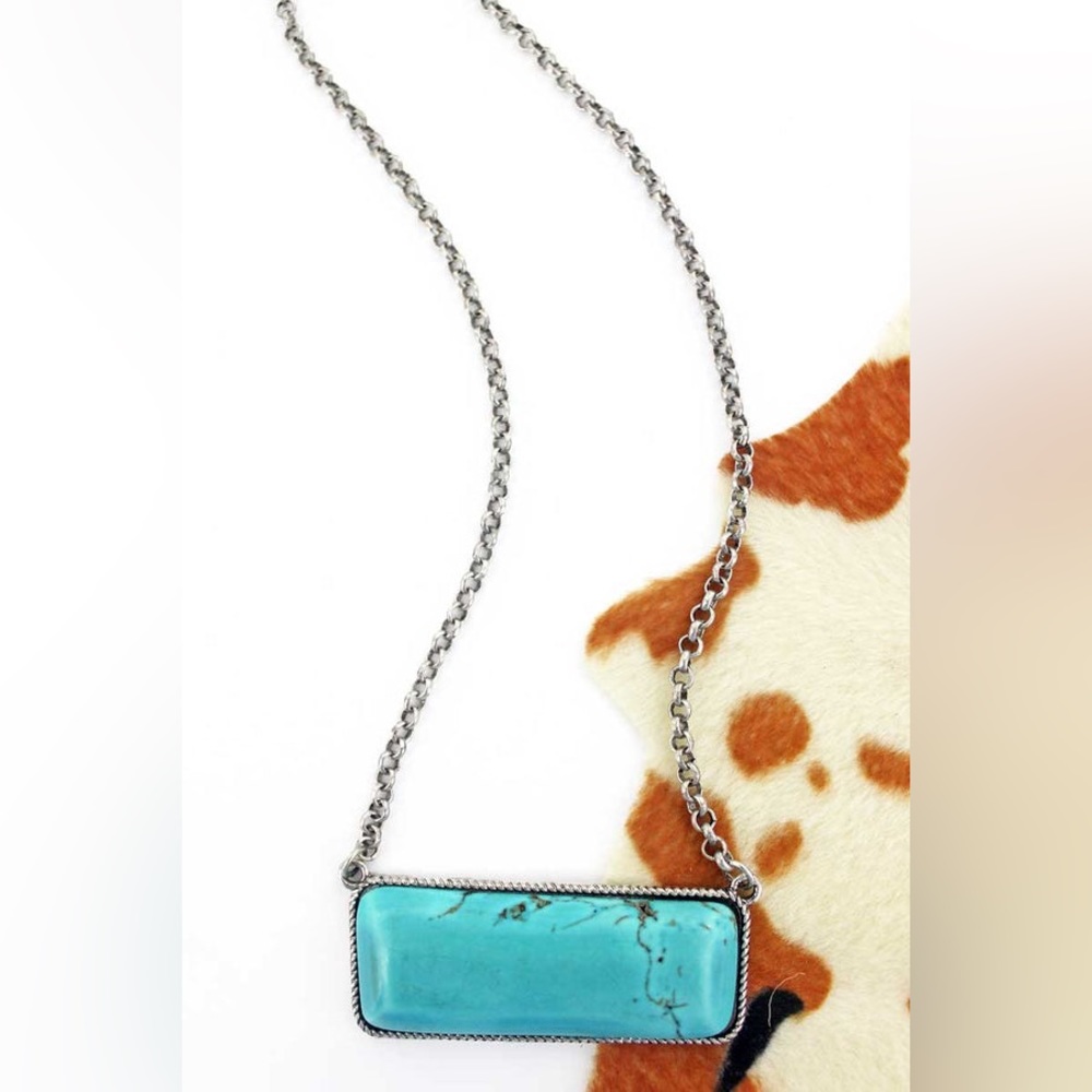 Turquoise raise the bar necklace